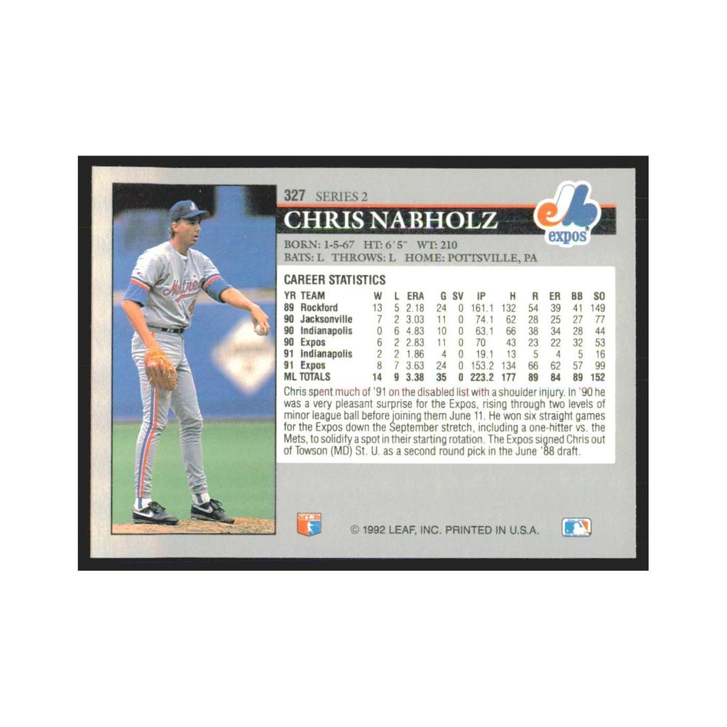 1992 Leaf Chris Nabholz Montreal Expos #327.0