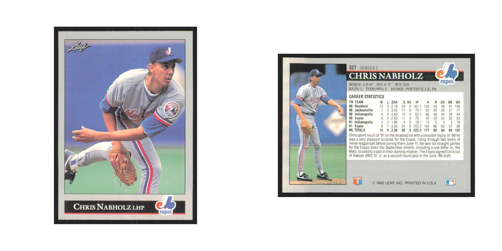 1992 Leaf Chris Nabholz Montreal Expos #327.0