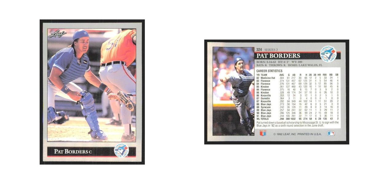 1992 Leaf Pat Borders Blue Jays #324.0