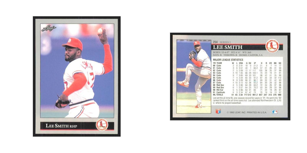 1992 Leaf Lee Smith Cardinals #254.0