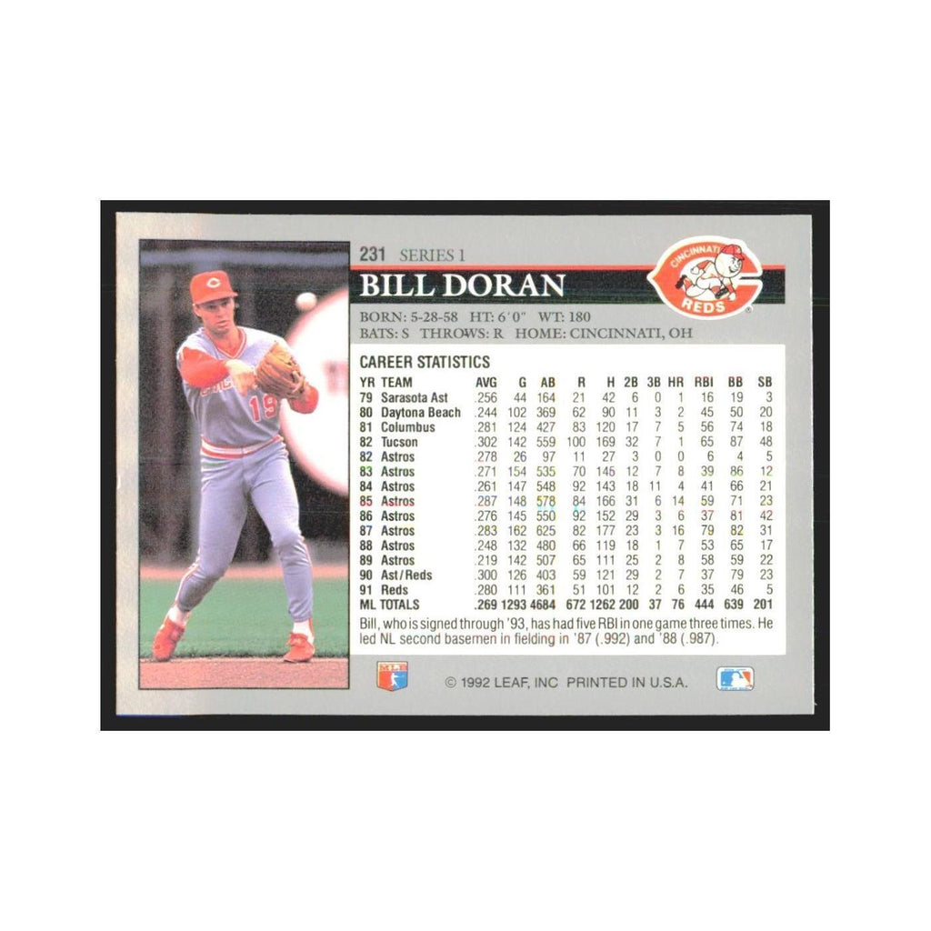 1992 Leaf Bill Doran Reds #231.0