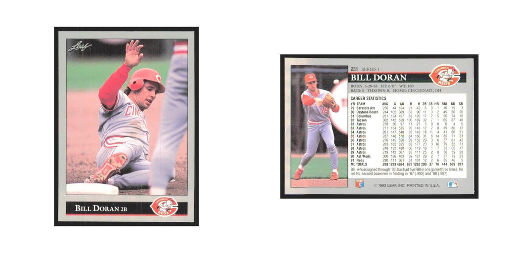 1992 Leaf Bill Doran Reds #231.0