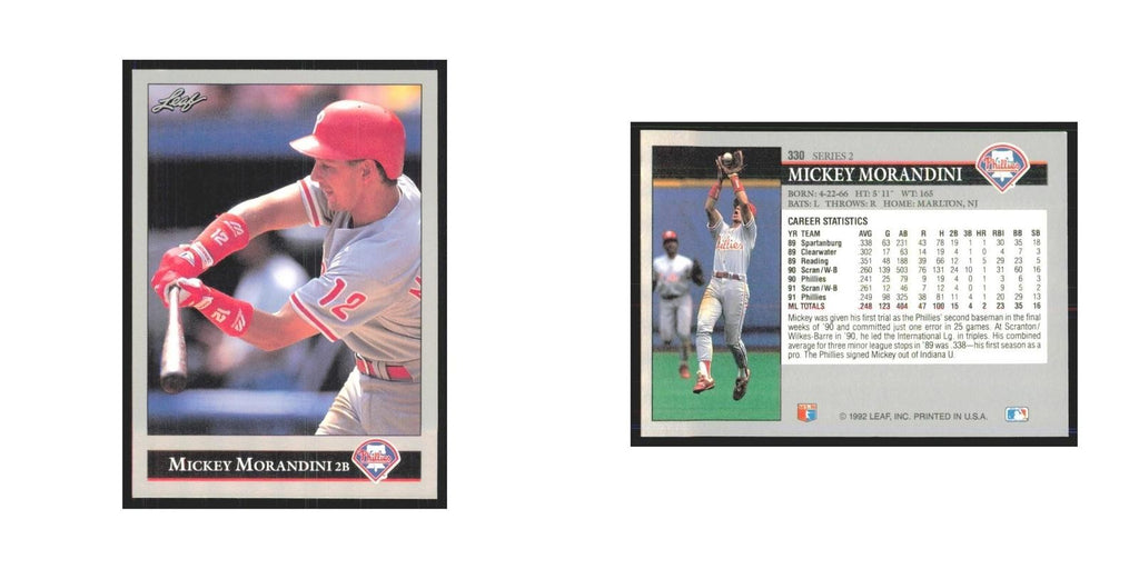 1992 Leaf Mickey Morandini Phillies #330.0