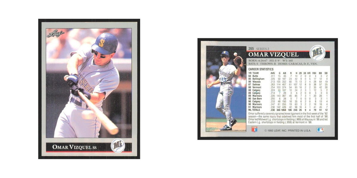 1992 Leaf Omar Vizquel Mariners #265.0