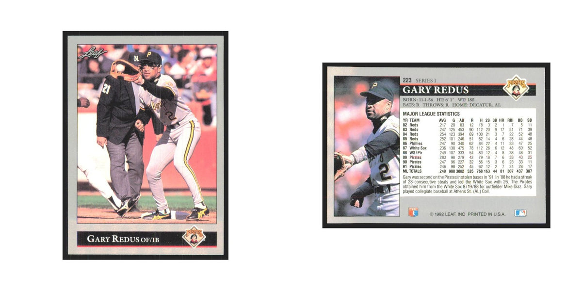 1992 Leaf Gary Redus Pirates #223.0