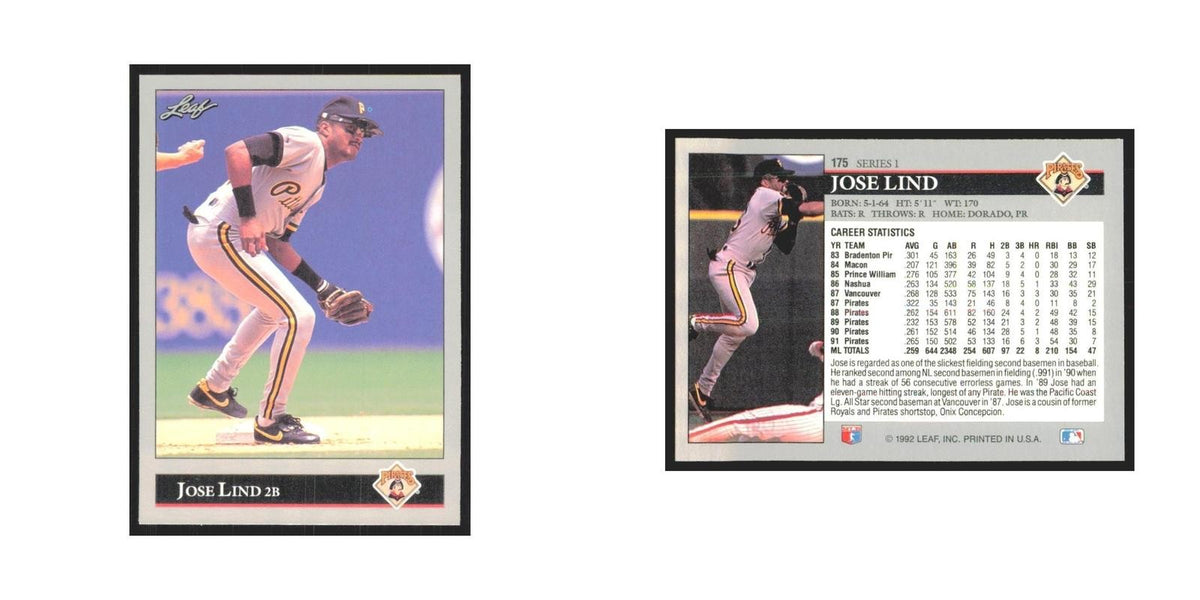 1992 Leaf Jose Lind Pirates #175.0