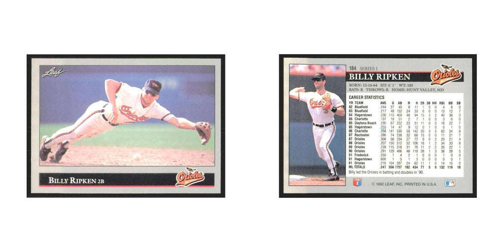 1992 Leaf Billy Ripken Orioles #184.0