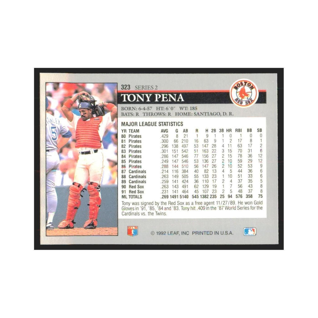 1992 Leaf Tony Pena Red Sox #323.0