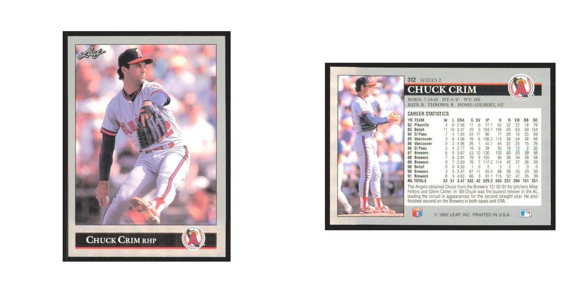 1992 Leaf Chuck Crim Angels #312.0