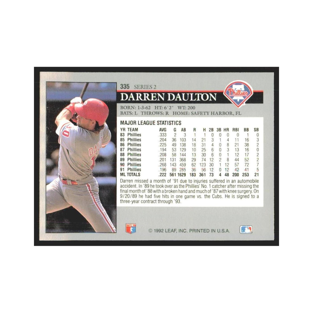 1992 Leaf Darren Daulton Phillies #335.0