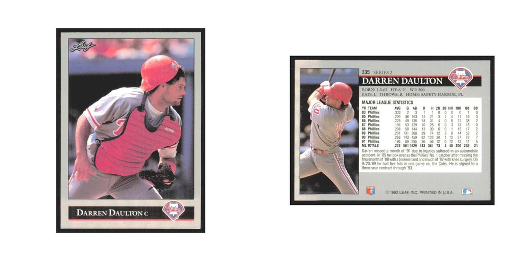1992 Leaf Darren Daulton Phillies #335.0