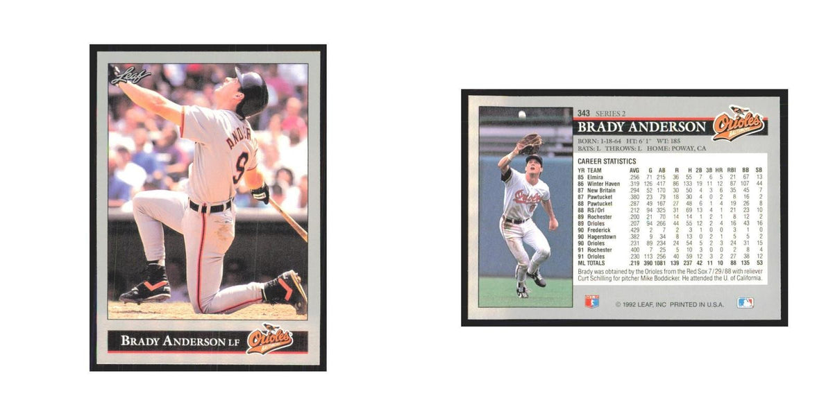 1992 Leaf Brady Anderson Orioles #343.0