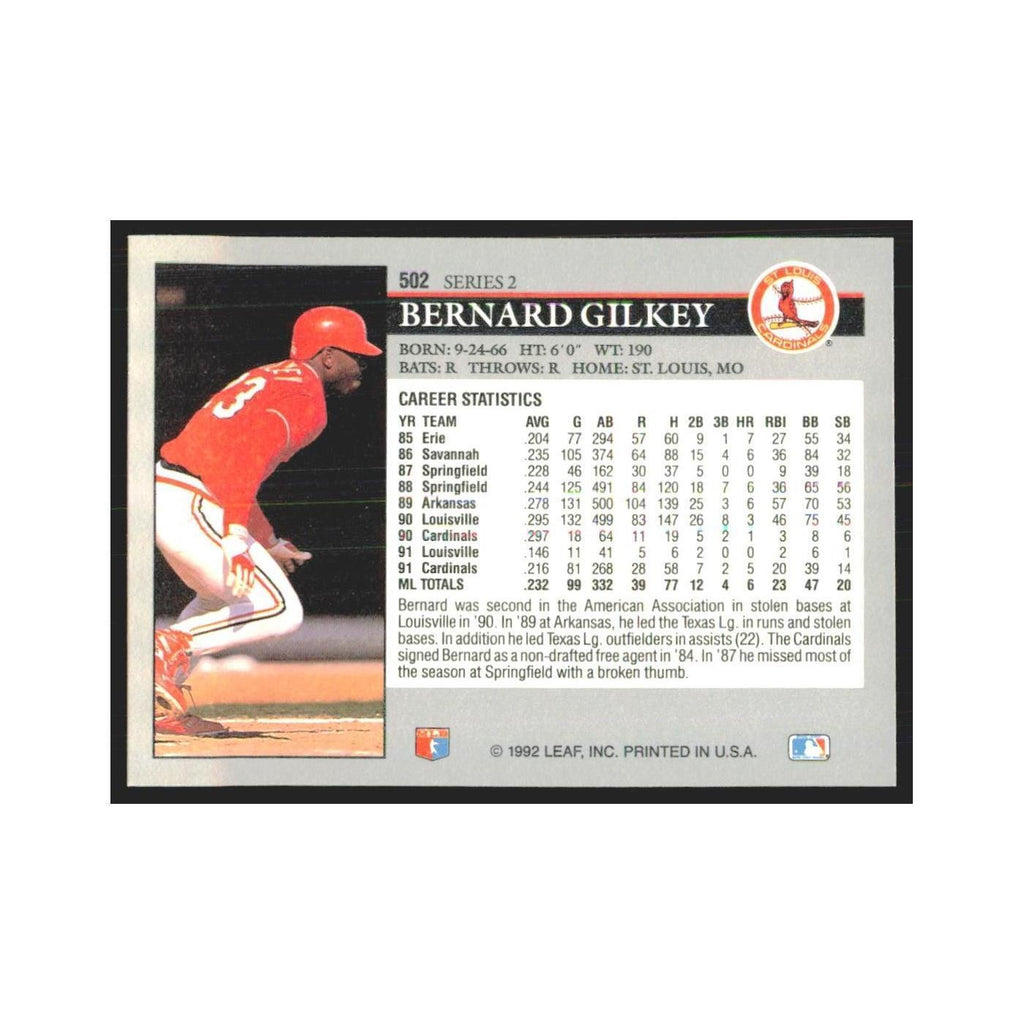 1992 Leaf Bernard Gilkey Cardinals #502.0