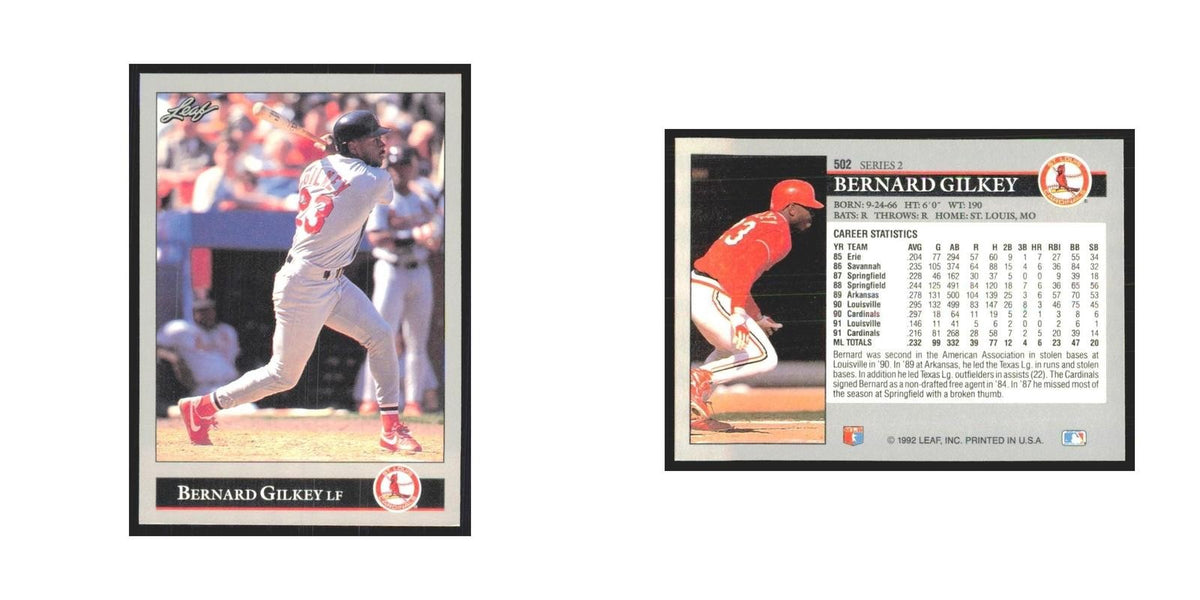 1992 Leaf Bernard Gilkey Cardinals #502.0