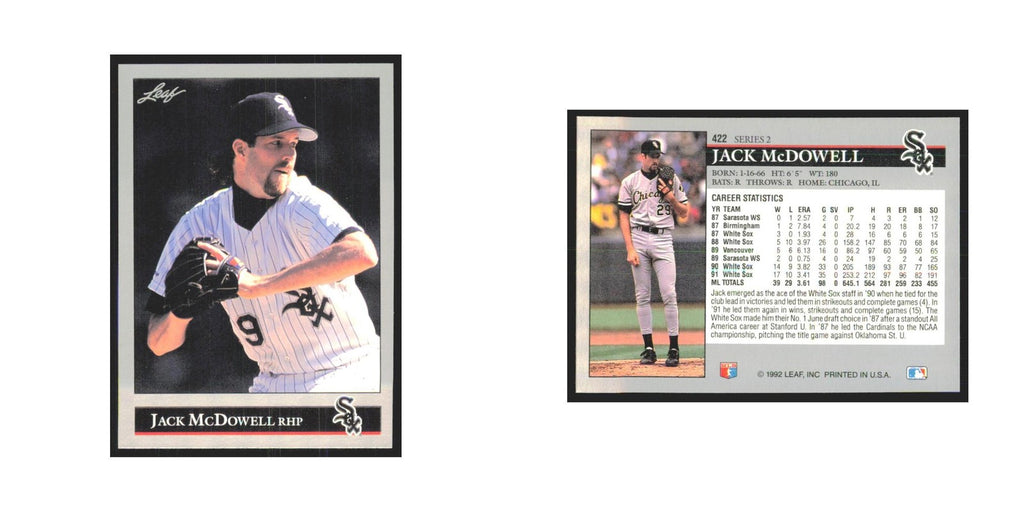 1992 Leaf Jack McDowell White Sox #422.0