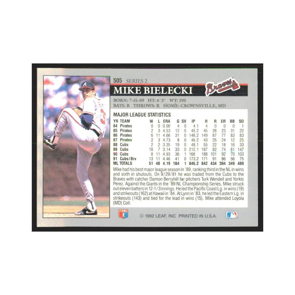 1992 Leaf Mike Bielecki Braves #505.0