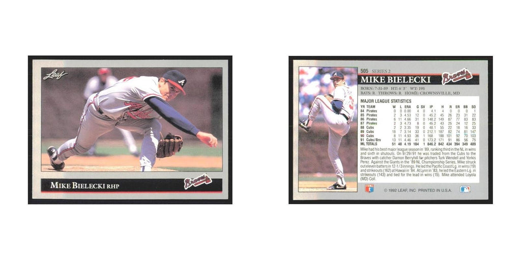 1992 Leaf Mike Bielecki Braves #505.0