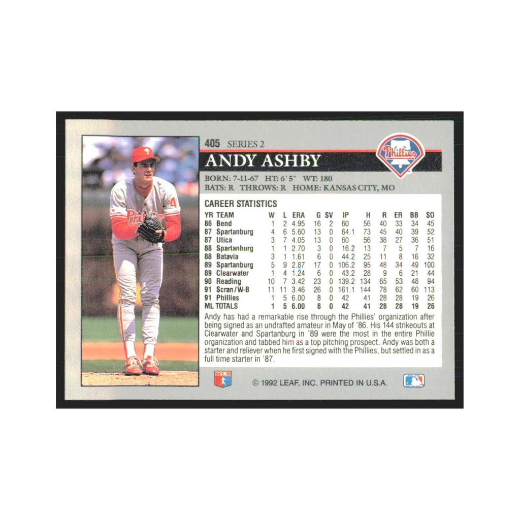 1992 Leaf Andy Ashby Phillies #405.0