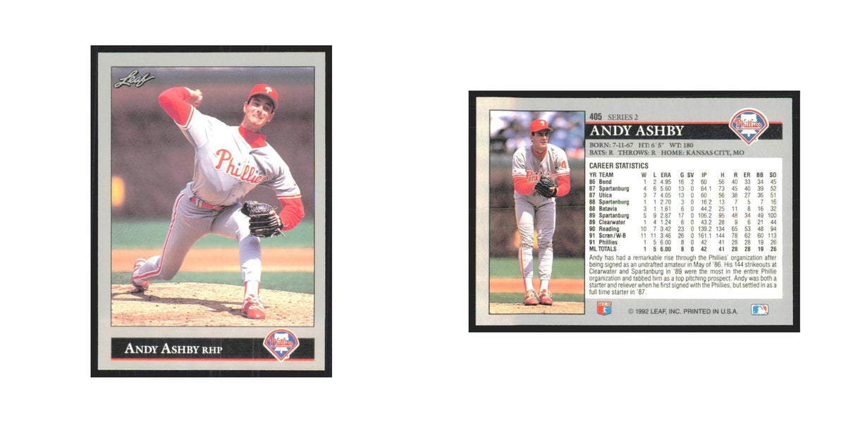 1992 Leaf Andy Ashby Phillies #405.0