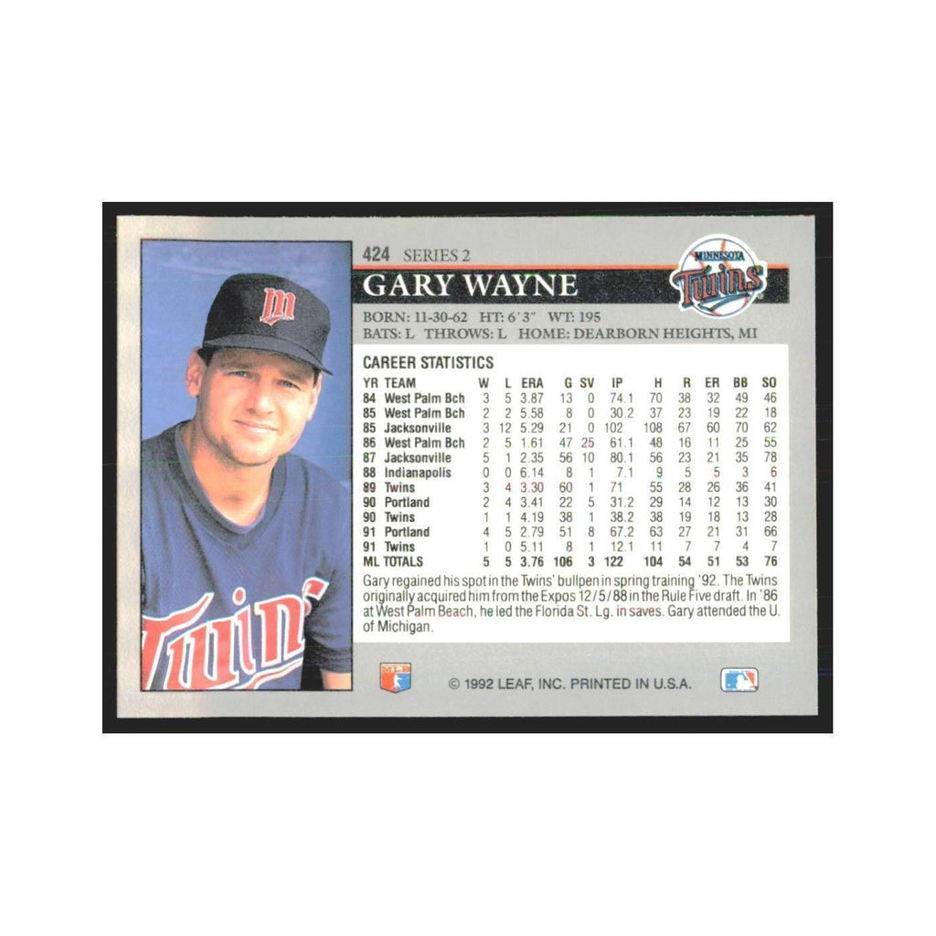 1992 Leaf Gary Wayne Twins #424.0