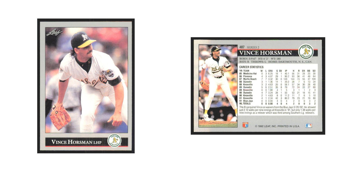 1992 Leaf Vince Horsman Athletics #487.0