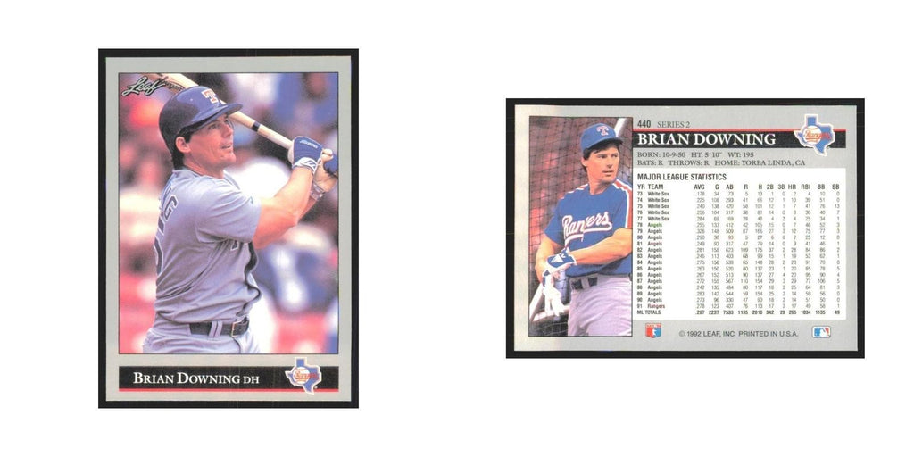 1992 Leaf Brian Downing Rangers #440.0