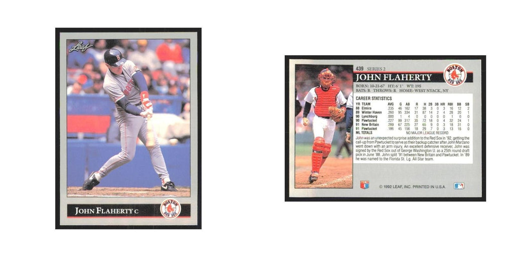 1992 Leaf John Flaherty Red Sox #439.0