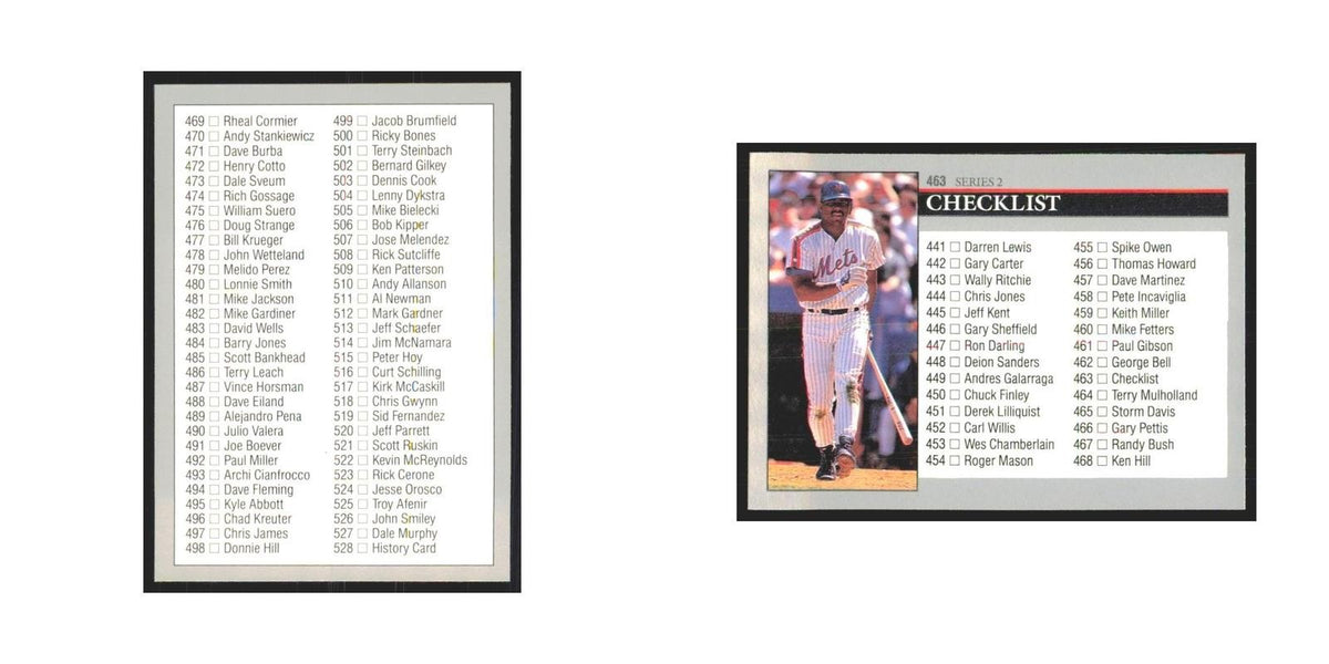 1992 Leaf Checklist Mets #463.0