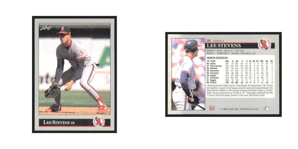 1992 Leaf Lee Stevens Angels #361.0