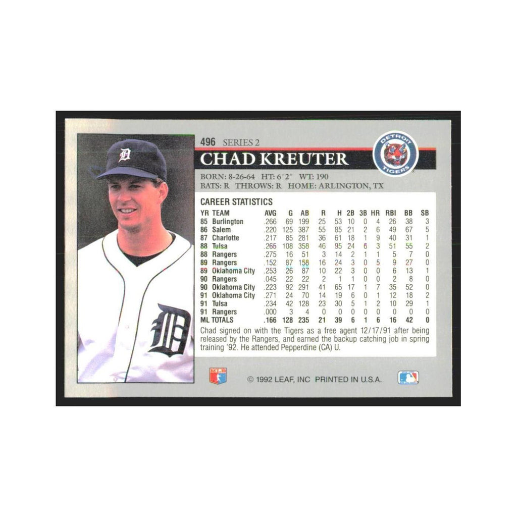 1992 Leaf Chad Kreuter Tigers #496.0