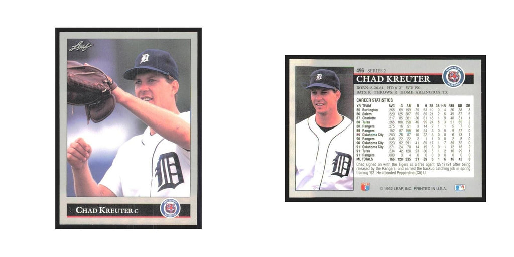 1992 Leaf Chad Kreuter Tigers #496.0