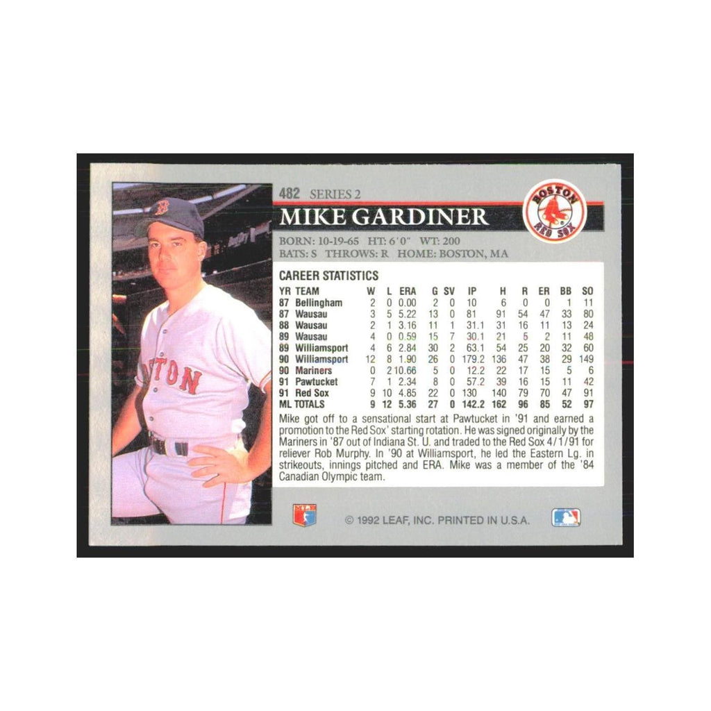 1992 Leaf Mike Gardiner Red Sox #482.0