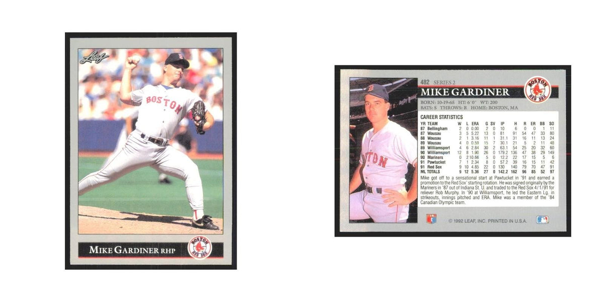 1992 Leaf Mike Gardiner Red Sox #482.0