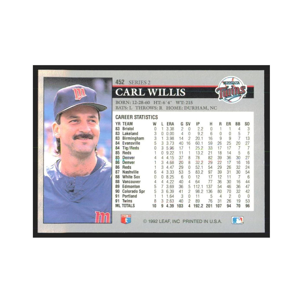 1992 Leaf Carl Willis Twins #452.0