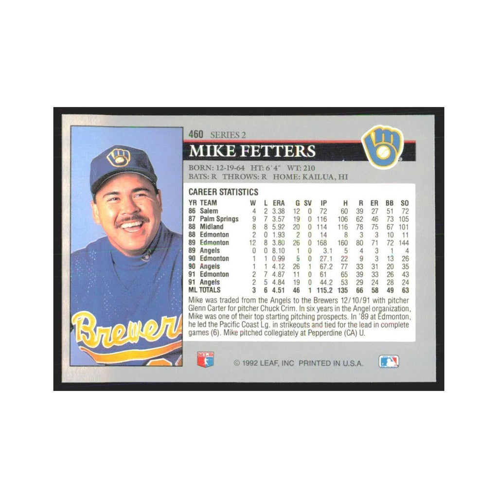 1992 Leaf Mike Fetters Brewers #460.0