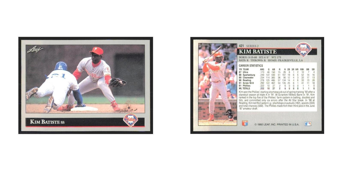 1992 Leaf Kim Batiste Phillies #421.0