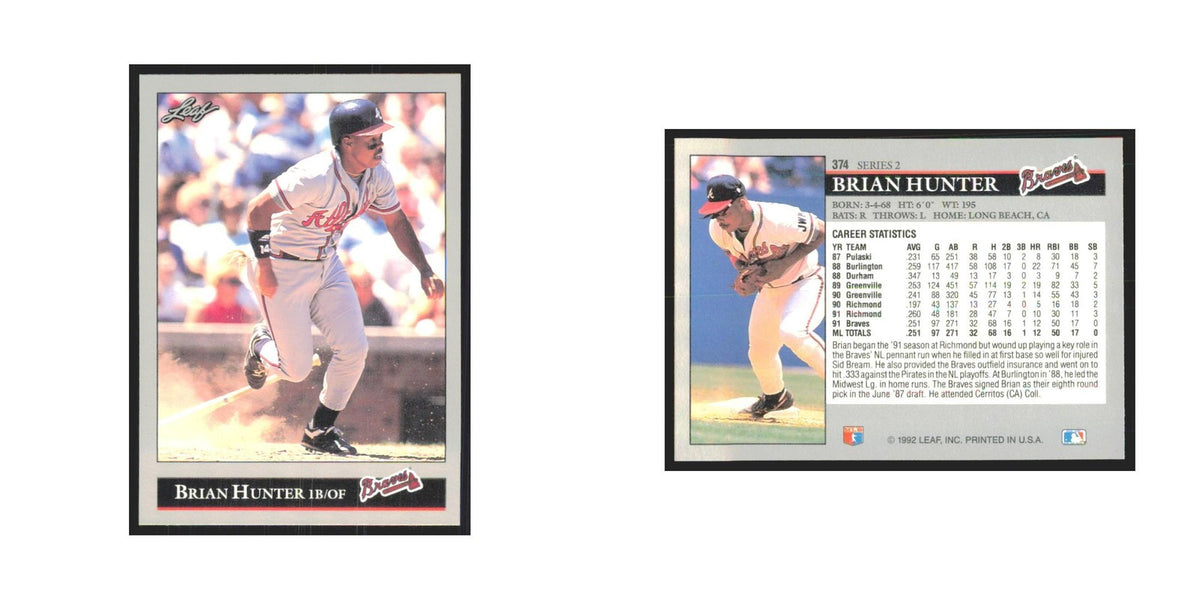 1992 Leaf Brian Hunter Braves #374.0