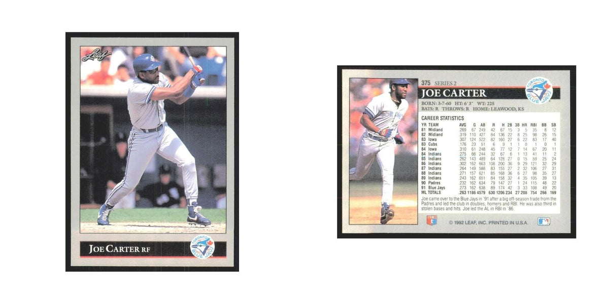 1992 Leaf Joe Carter Blue Jays #375.0