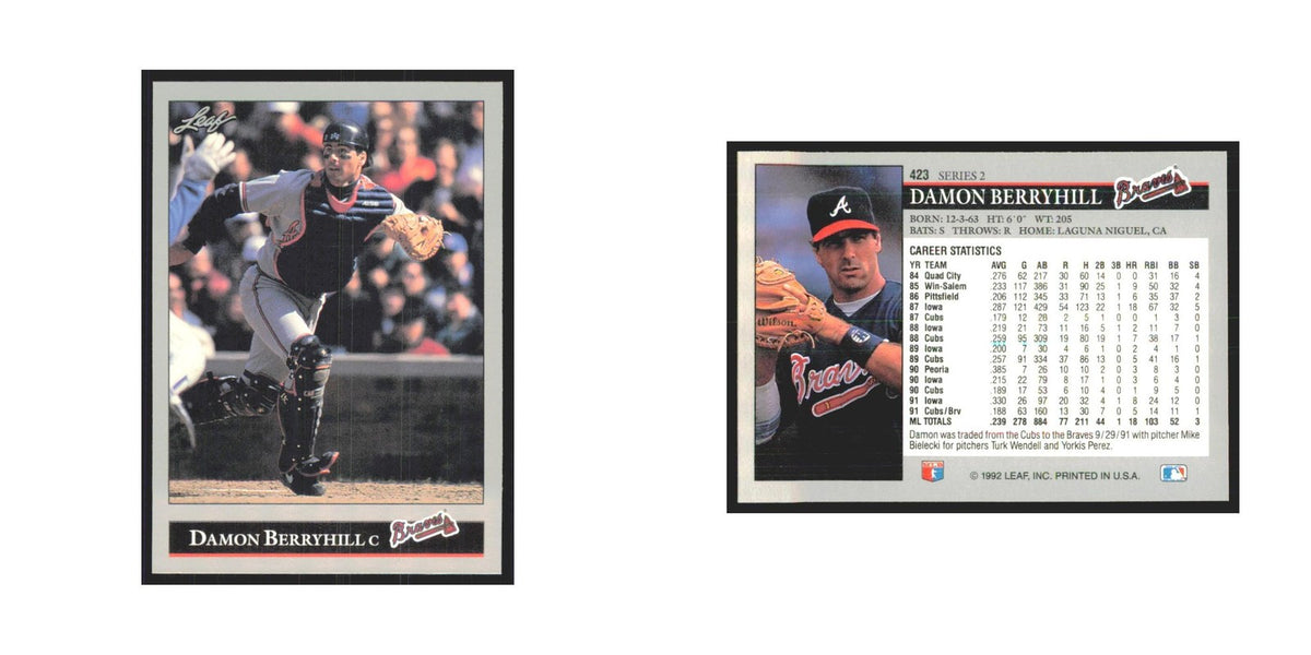 1992 Leaf Damon Berryhill Braves #423.0