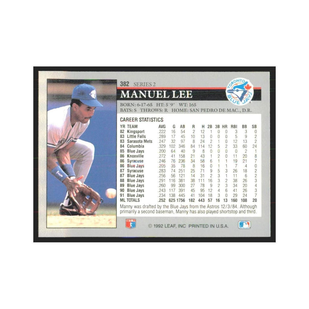 1992 Leaf Manuel Lee Blue Jays #382.0