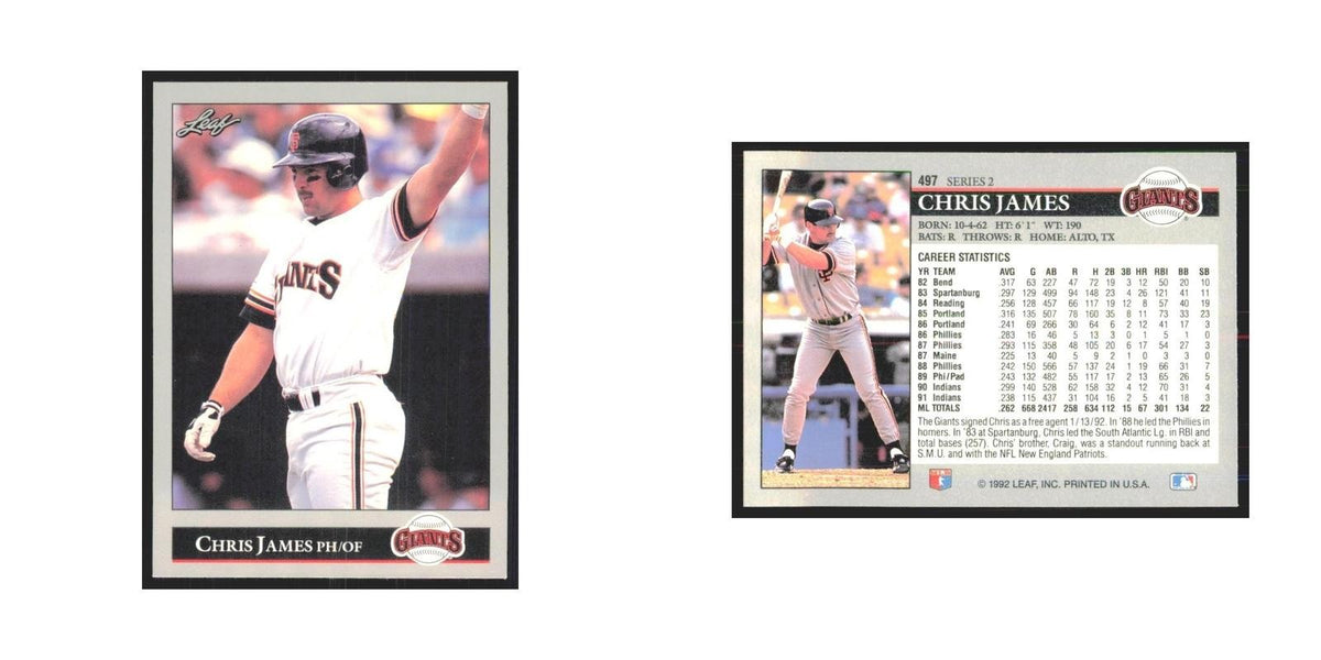 1992 Leaf Chris James Giants #497.0