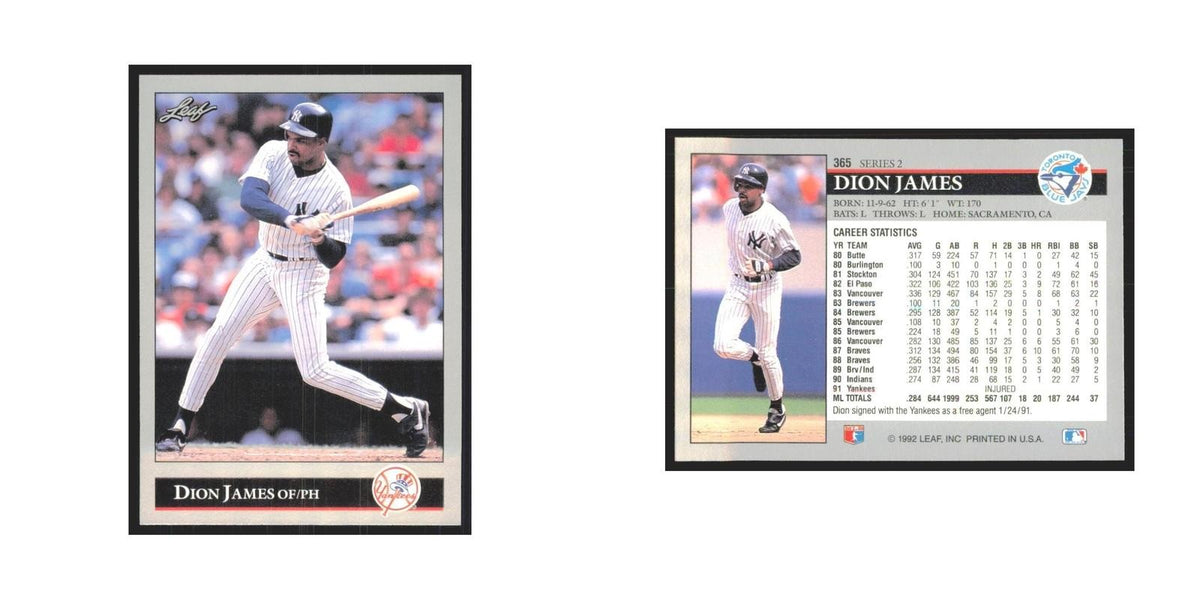 1992 Leaf Dion James Yankees #365.0