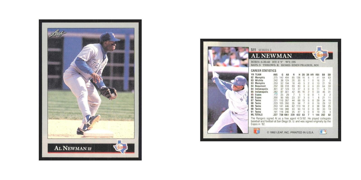1992 Leaf Al Newman Rangers #511.0