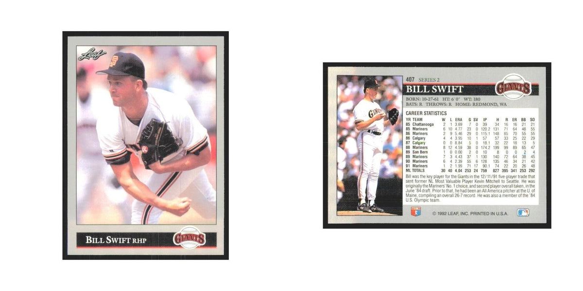 1992 Leaf Bill Swift Giants #407.0
