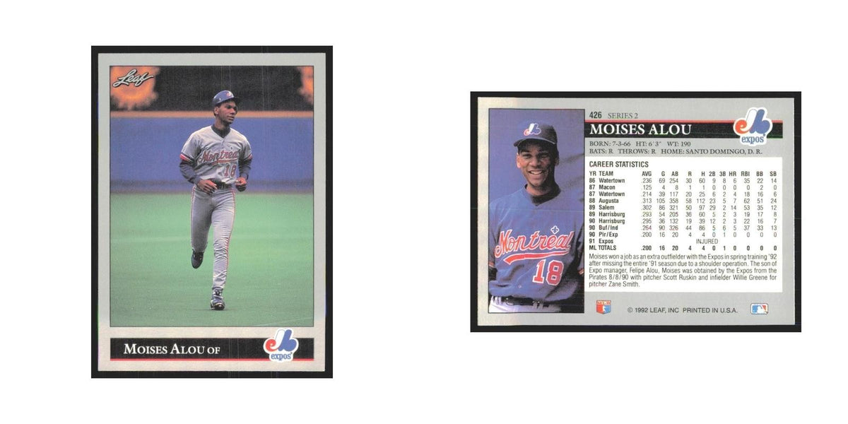 1992 Leaf Moises Alou Montreal Expos #426.0