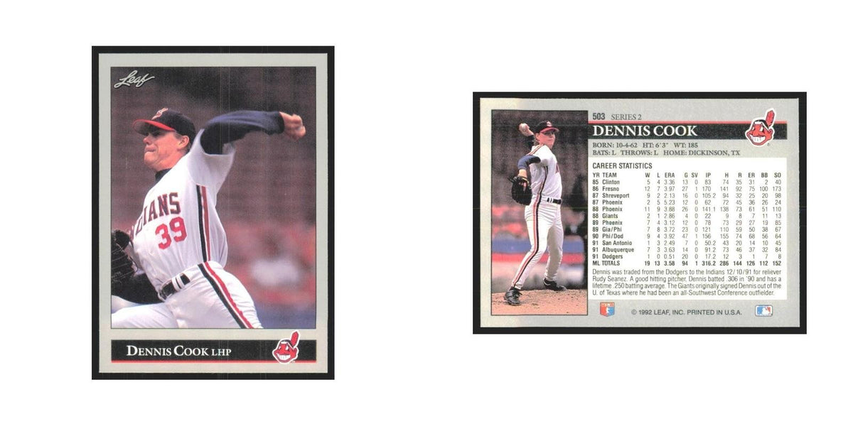 1992 Leaf Dennis Cook Indians #503.0