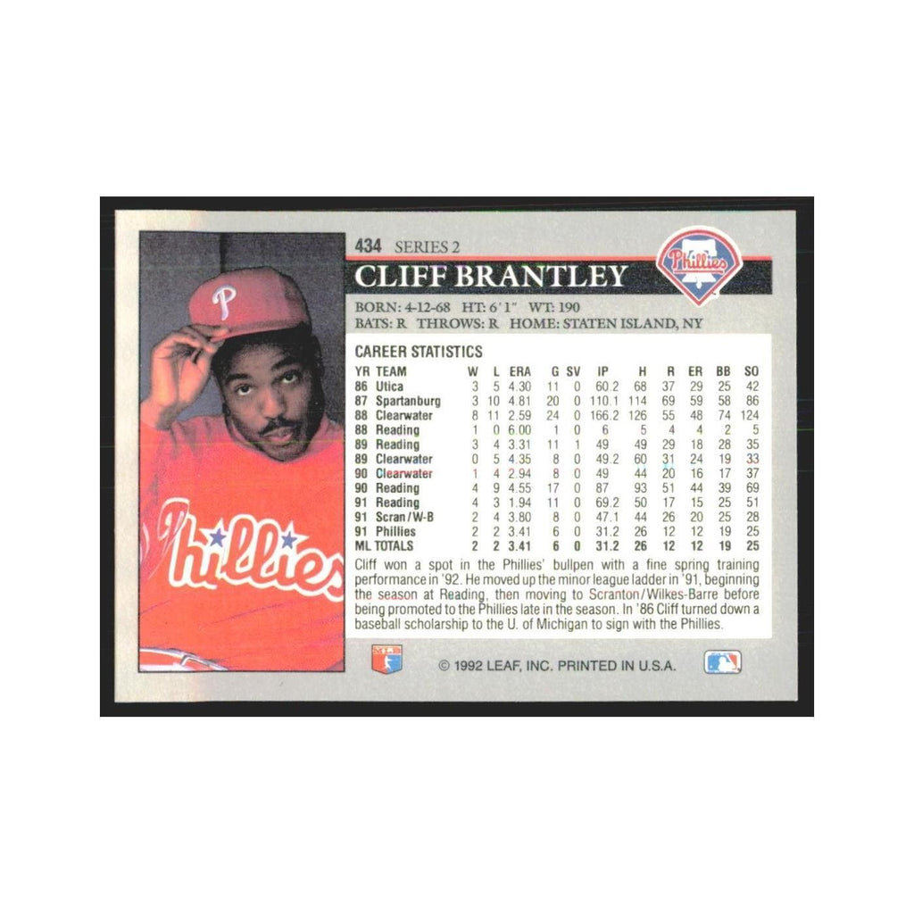 1992 Leaf Cliff Brantley Phillies #434.0