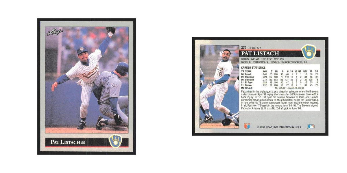 1992 Leaf Pat Listach Brewers #370.0