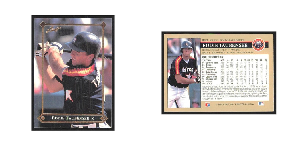 1992 Leaf Eddie Taubensee Astros #BC-9