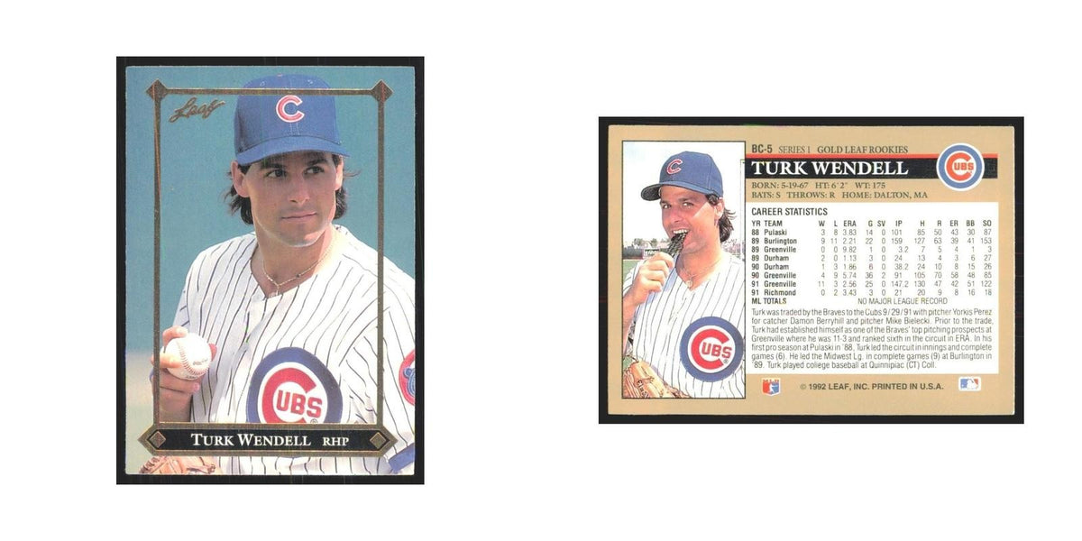 1992 Leaf Turk Wendell Cubs #BC-5